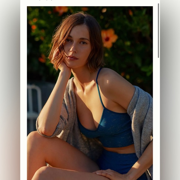 LAST ONE! Anthropologie Danni Shimmer Seamless Hipster Brief & Bralette Set - Picture 2 of 4